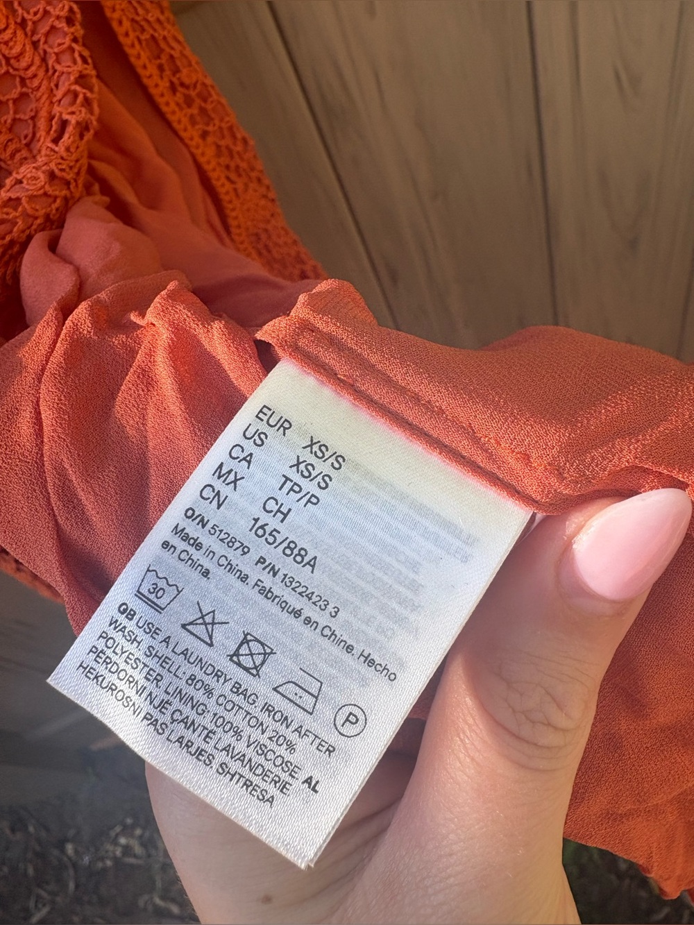 H&M STUDIO RUFFLED CROCHET-LOOK DRESS Orange/Sunflowers - Picture 15 of 16